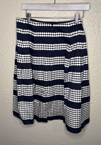 Talbots Rock Damen 14P Petite blau weiß gepunktet A-Linie Plissee gefüttert Party - Bild 2 von 15