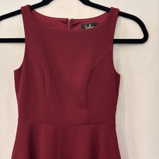 Lulus Solid Maroon Sleeveless Skater Dress Sz XS Pockets Dance Hoco Event Date