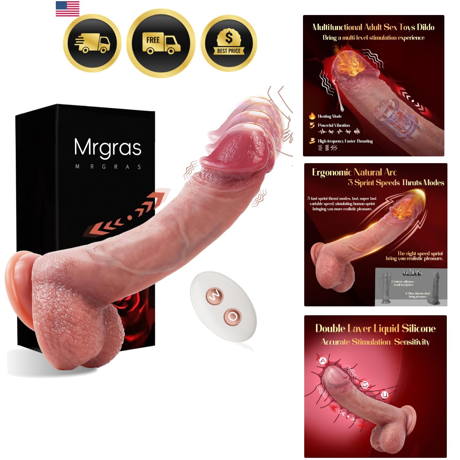 victoria secret sex toys Vibrating Thrusting Dildo Sex Toy Realistic Silicone with Remote Waterproof