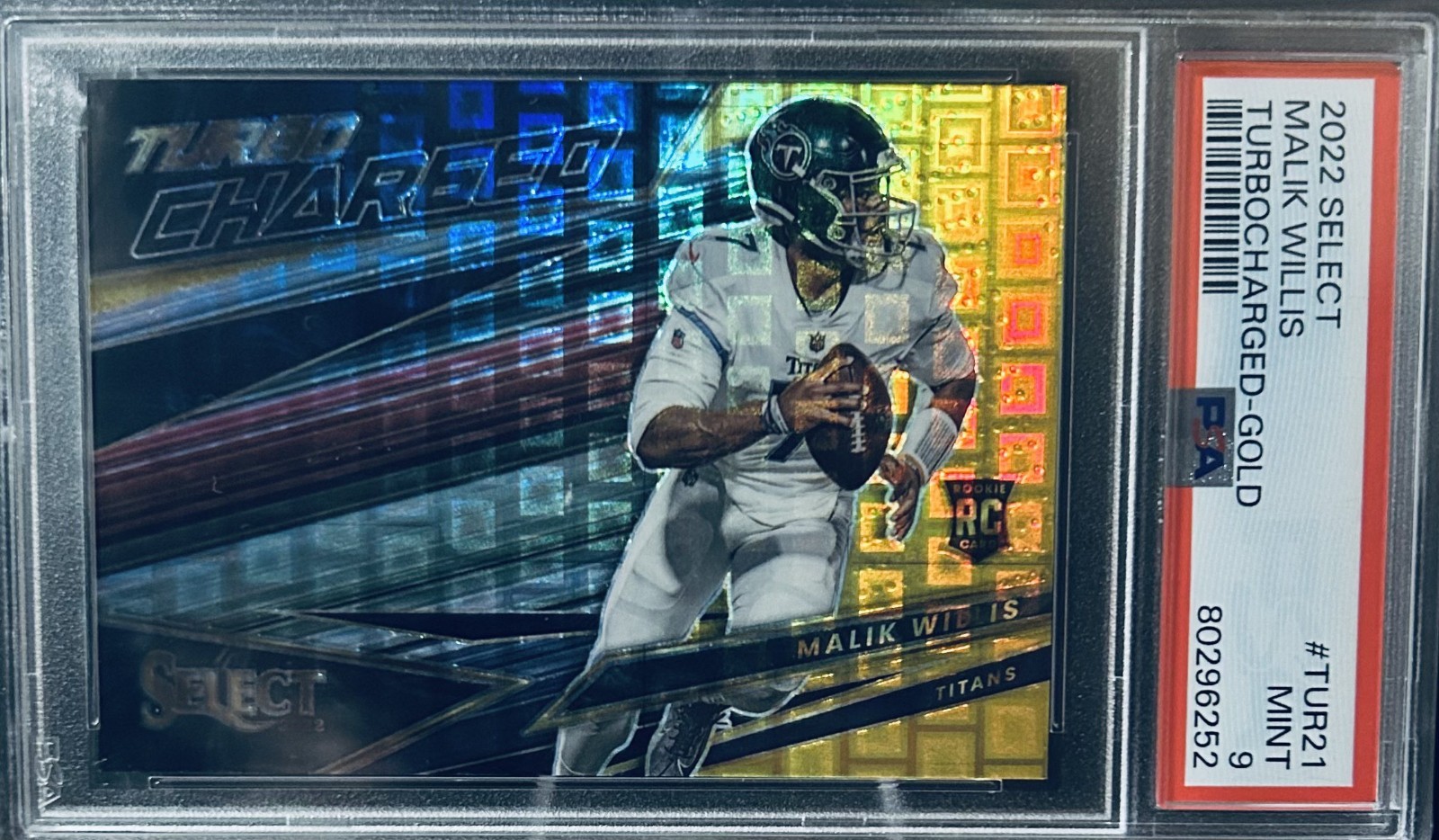 2022 Select Malik Willis Turbocharged Gold PSA 9 10/10 Bookend
