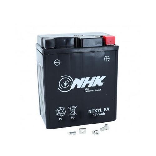 Batterie 12v 6ah NTX7L NHK pour trajets quotidiens en scooter et moto