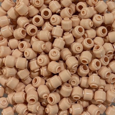 LEGO MINIFIGURE LIGHT NOUGAT FLESH LOT 10x Ten Total PLAIN MONOCHROME HEAD 3626c