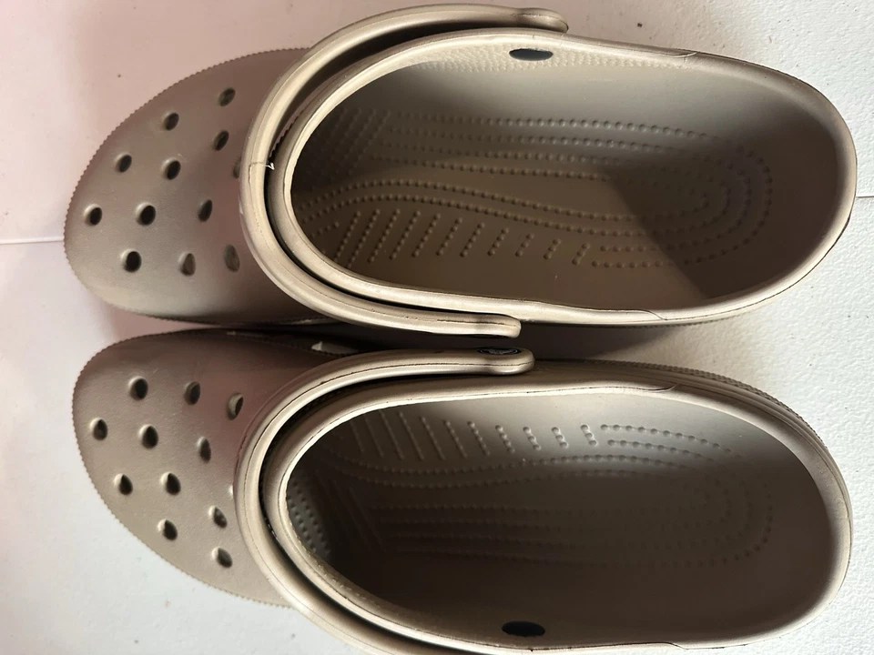 Crocs Classic Clogs Unisex  Beige Comfort Slip On Shoes Mens 14 Womens 16 - Image 3 of 4