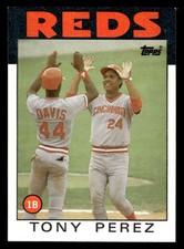 1986 Topps #85 Tony Perez Card Cincinnati Reds