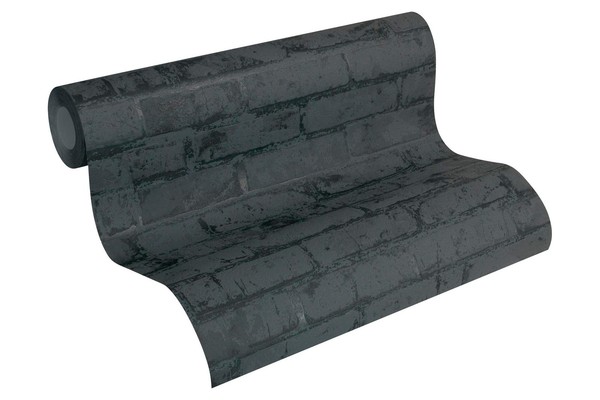 A.S. Création Vliestapete Wood`N Stone Steinoptik Backstein 1005X53Cm Schwarz-image