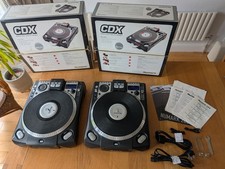 Numark CDX DJ Motorised Turntable CD Effects Scratching Vinyl Decks Pair Boxed