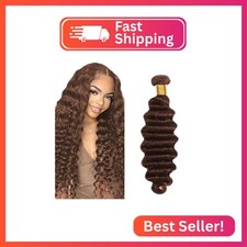  4 Brown Bundles Human Hair Deep Wave Bundles 26 Inch FuivJuix Unprocessed Brazi