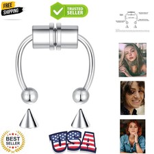 5-18 Pcs Nose Rings Hoops Fake Nose Ring Fake Septum Fake Lip Rings Fake Sept...