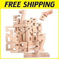 Large Wooden Number Building Blocks Set