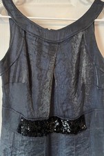 Lavender Label Vera Wang Metallic Sleeveless Cocktail Dress with Sequin Waist