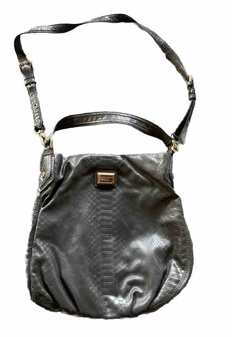 Marc by Marc Jacobs Gray Python Embossed Leather … - image 2