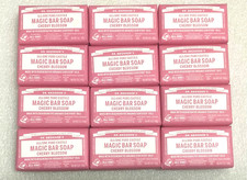12 Pack Dr Bronner's Hemp Cherry Blossom Pure Castile Bar Soap Organic NEW