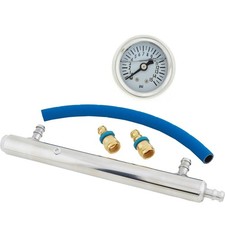 Polished Aluminum Fuel Log Liquid Filled Fuel Pressure Gauge