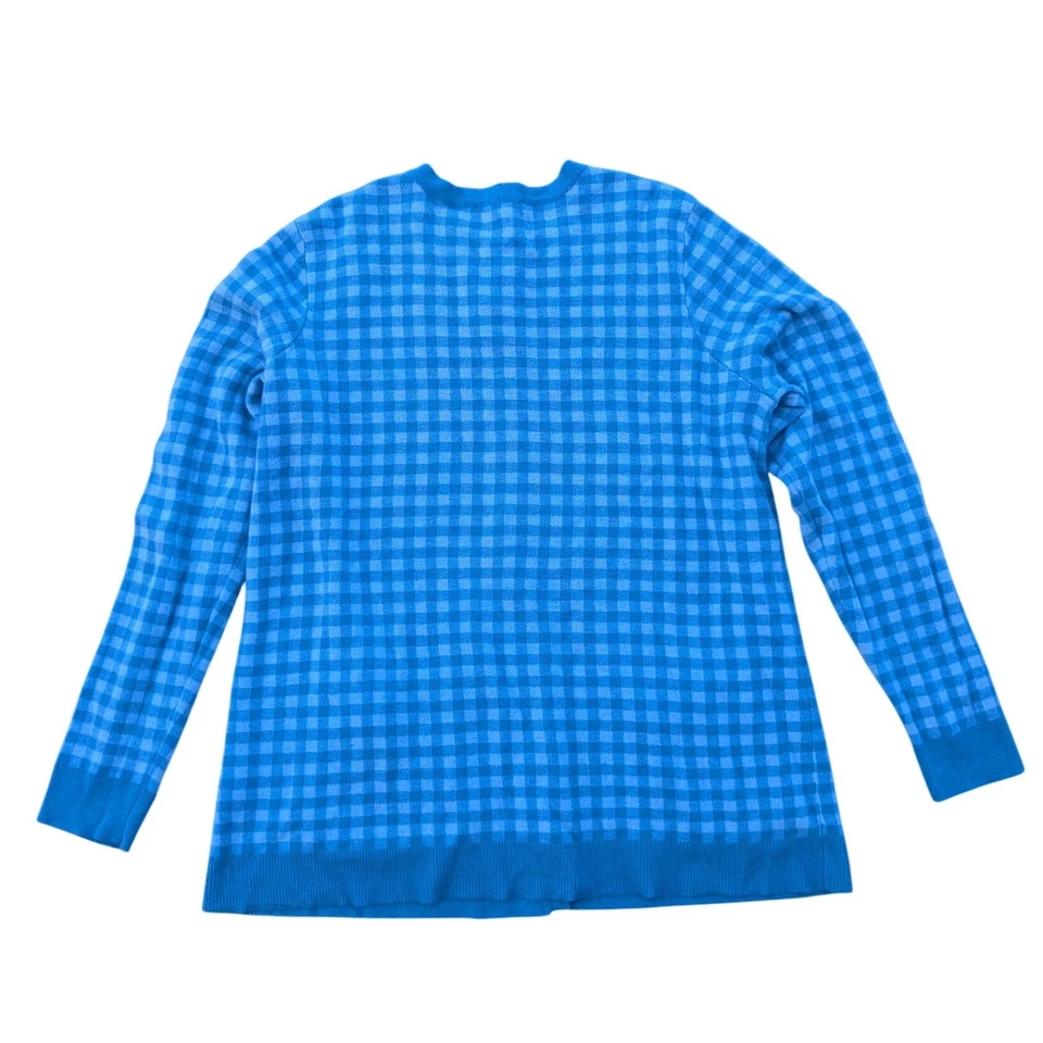 Cárdigan Suéter Isaac Mizrahi Tejido Azul Guinga Luz Academia Preppy Mujeres XL Foto 2 de 4