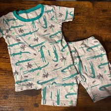 Carter's Alligator T-Shirt Short Set, Green Grey Boys 4T