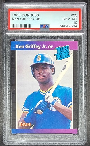 1989 DONRUSS #33 KEN GRIFFEY JR. RC RATED ROOKIE RC PSA 10