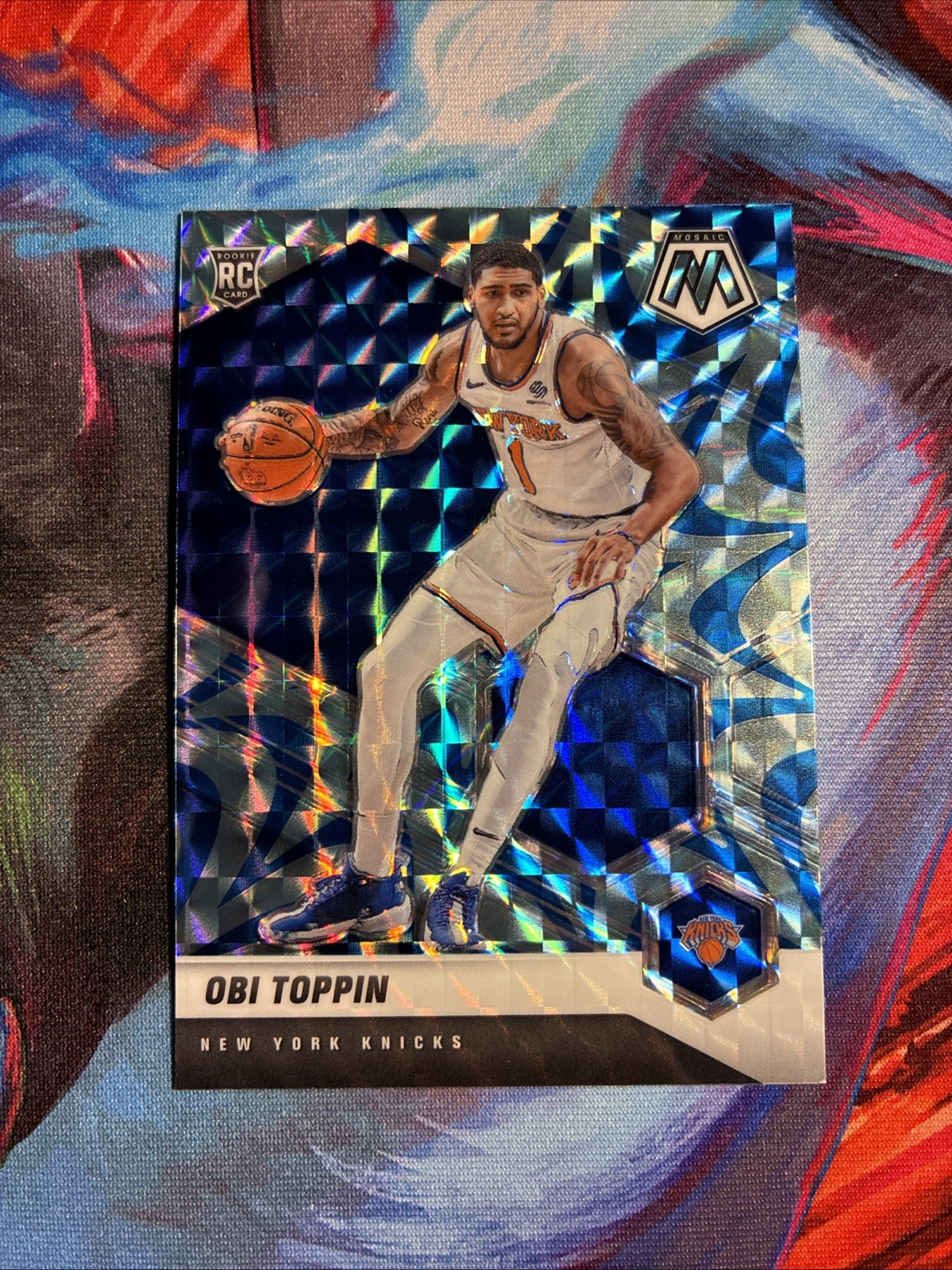 2020-21 Mosaic Reactive Blue #220 Obi Toppin RC - New York Knicks