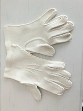 Vintage white cotton children's gloves showing little wear 5.5 in x 3in