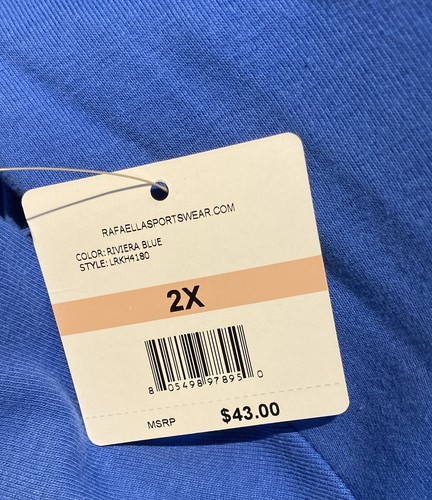NWT Rafaella Studio Women's Short Sleeve Shirt Keyhole Neck 100% Cotton Size 2X - Picture 3 of 5