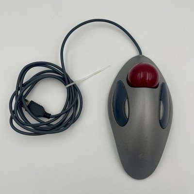 Logitech T-BC21 Trackman Marble Mouse USB Wired 4-Button Trackball TESTED WORKS