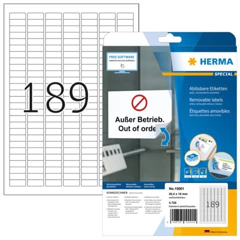 Herma Universal-Etiketten Special, 25,4 X 10 Mm, Weiß 1 Bis 40 Stk Spare 49%-image
