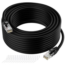Cat5e Ethernet Cable 35 FT, Long Cat 5e Internet Cable, Black Snagless Patch Cor