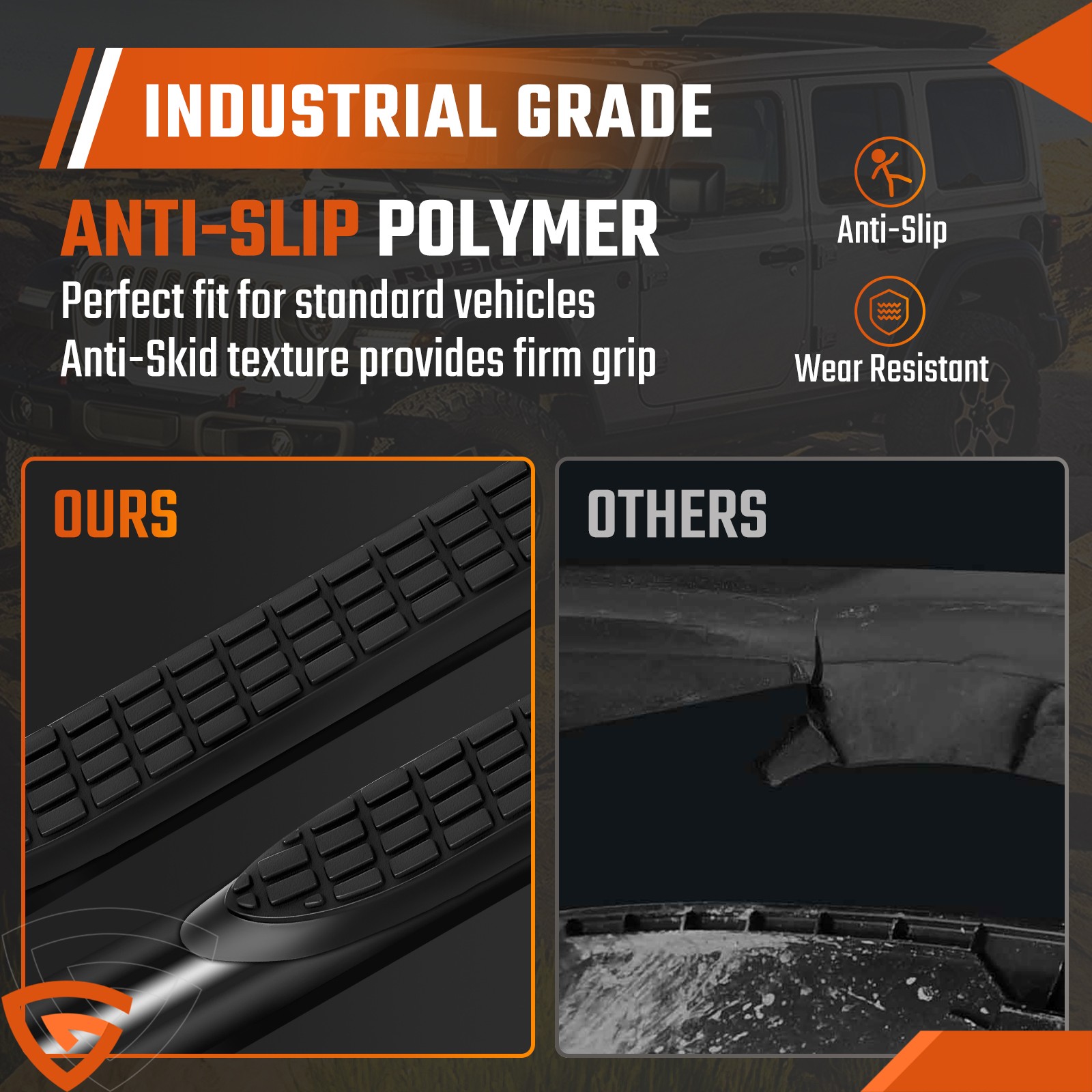 Replacement Step Pad for 3" Round Nerf Bars - Set of 4