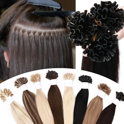 CLEARANCE Nail U Tip Remy Human Hair Extensions Pre Bonded Keratin Fusion Hair