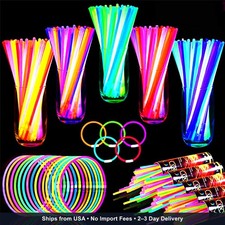 100 Pack Glow Sticks Bulk Party Supplies 8 Inch Long Lasting Neon Glow Party