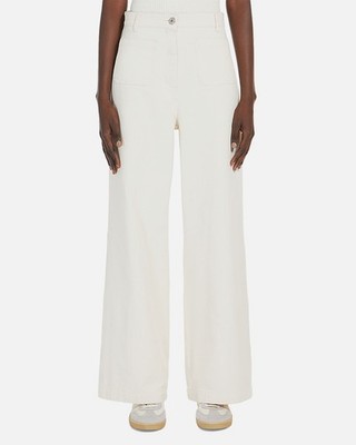 Weekend Max Mara Women's Ivory Cotton High Rise Filtro Wide Leg Pants Size 14