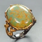 Unique ring 24 ct Natural Turquoise Ring 925 Sterling Silver Size 8 /R444659
