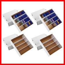 White Cardboard Card Storage Box with Dividers for Sports Cards and Collectibles