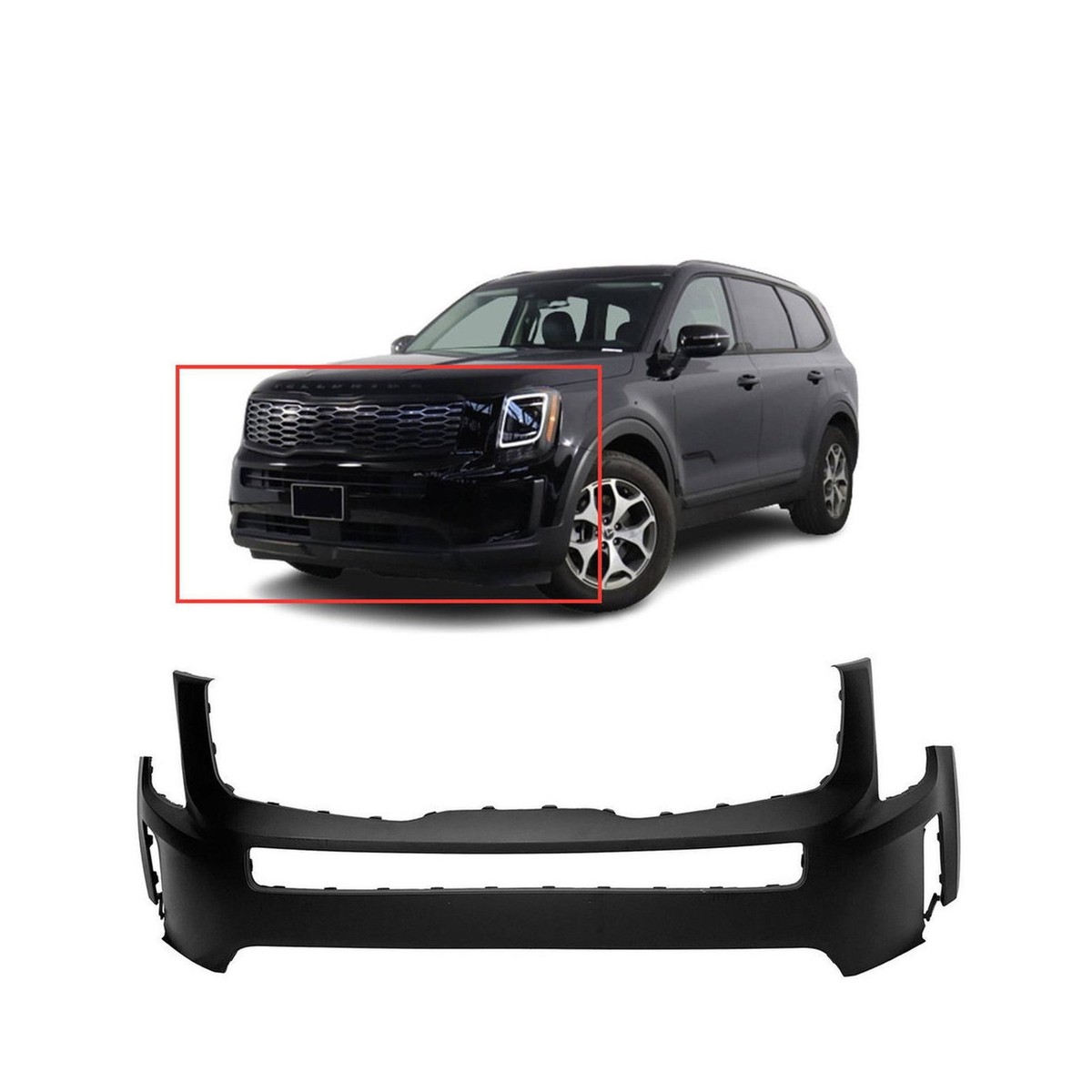 Front Upper Bumper Cover For 2020-2022 Kia Telluride S SX LX EX