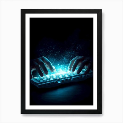 Computer Tastatur Kunstdruck gerahmt Wandbild Poster Leinwanddruck Bild