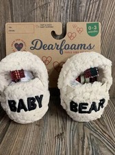 DearFoams Baby Bear Closed Back Slippers 0-3 Months Cozy Comfort New With Tags