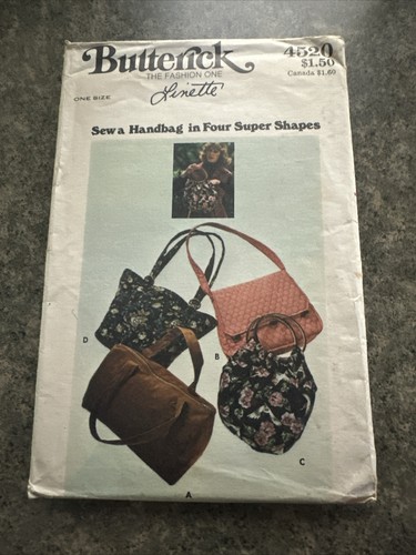 Lot Of 3 VTG Purse Travel Handbag Sewing Patterns Butterick 4520 Simplicity 9644 - Picture 8 of 11