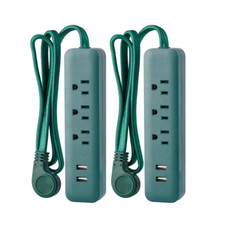 3 Ft. 3-Outlet 2-USB Surge Protector 2-Pack 