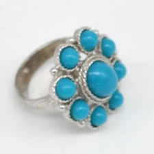 Sarah Coventry Signed Vintage Ring 1971 Adjustable Blue Sun Christmas Gift A115