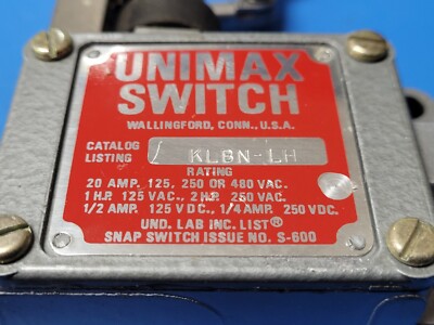 (1 PC) KLBN-LH UNIMAX SWITCH ADJUSTABLE-ROLLER-ARM-ENCLOSED SWITCH eBay