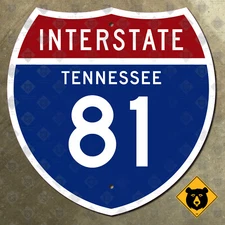 Tennessee Interstate 81 highway route sign 1961 Knoxville Bristol 12x12
