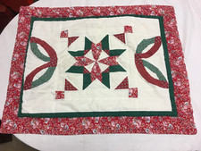 Handmade Vintage Quilted Floral Pillow Sham 28.5" x 23.5"