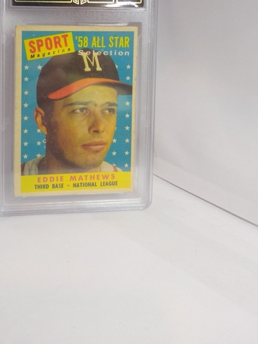 1958 Topps #480 Ed Mathews ALL-STAR Baseball Card. GMA Grade 4.5 VG-EX+ - Picture 4 of 4
