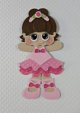 Little Ballerina Dark Brown Hair. Scrapbook, Card making Paper Piecing