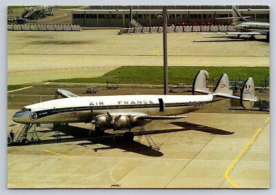 Airplane Postcard Air France Airlines Lockheed Super Constellation F-BHMI GZ9