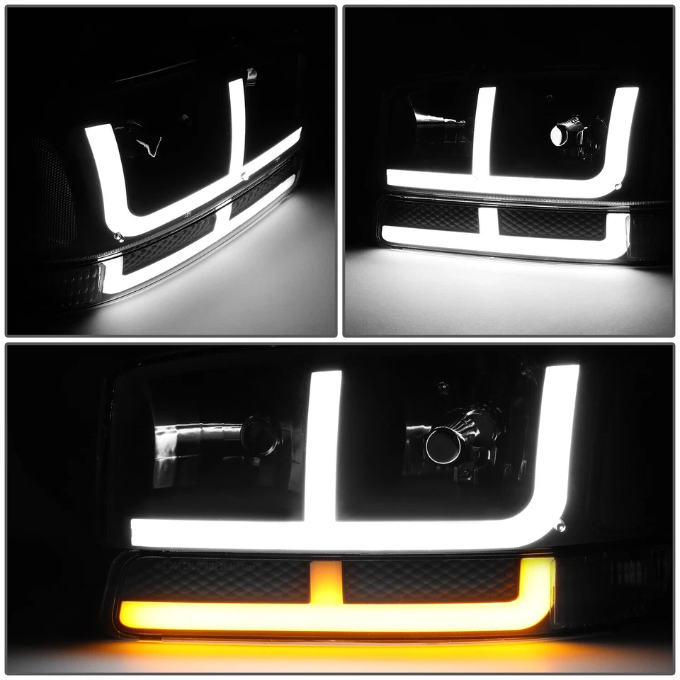 Para 1999-2007 Sierra 1500 Yukon Switchback LED DRL lâmpadas de farol fumê - Imagem 3 de 4