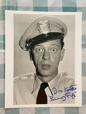Don Knotts Autographed 8x10 Headshot Photo Inscribed “Barney Fife”