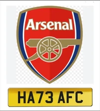 HATE HA73 AFC cherished Number Plate dvla private 73 reg Arsenal Gunners Gooners