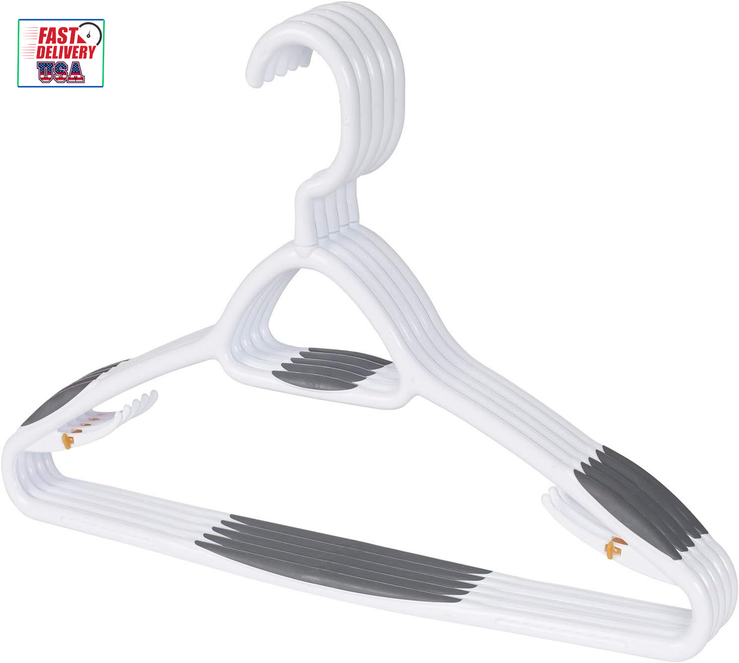 5-Pack Non-Slip Space-Saving Closet Hangers for Pants & Clothes