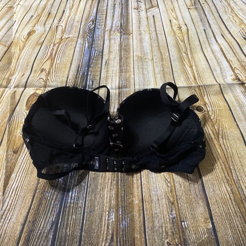 Aerie Womens Size 34D Black Paisley Floral Print Padded Push Up Bra - Picture 3 of 4