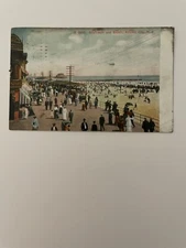 postcard boardwalk and beach Atlantic City N J